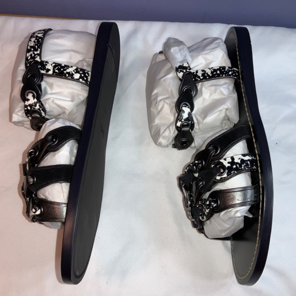 Coach gladiator Flat Sandals Sz 5.5B leather New dust bag - Picture 5 of 7